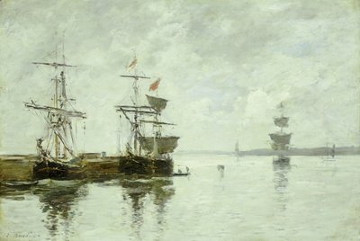 Havenscène, ca. 1880 door Eugene Louis Boudin