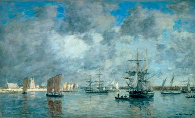 Haven van Camaret-sur-Mer door Eugene Louis Boudin