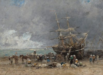 Terugkeer van de Terre-Neuvier door Eugene Louis Boudin