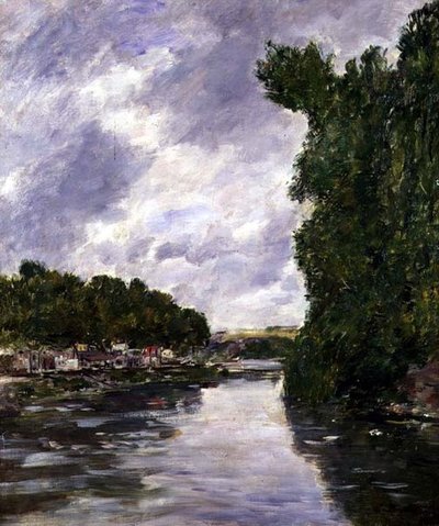Rivier bij Abbeville door Eugene Louis Boudin