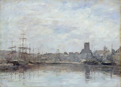 Septembermorgen: Haven van Fecamp door Eugene Louis Boudin