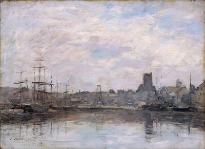 Septembermorgen: Haven van Fecamp, 1880 door Eugene Louis Boudin