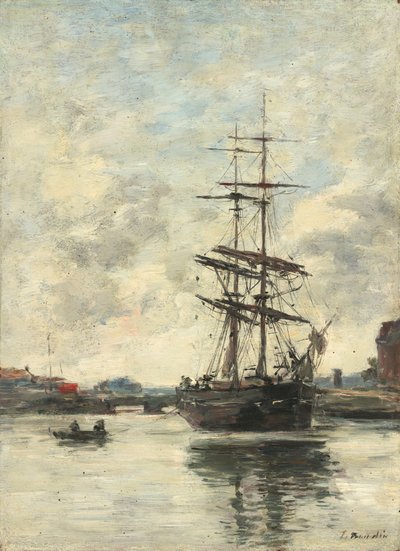 Schip op de Touques, ca. 1888-1895 door Eugene Louis Boudin