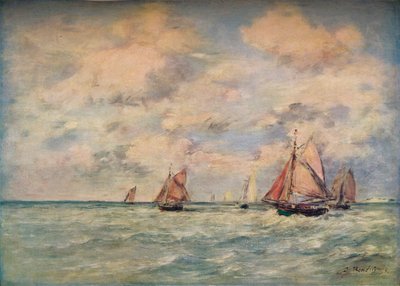 Sortie Des Barques A Trouville, 19e eeuw door Eugene Louis Boudin
