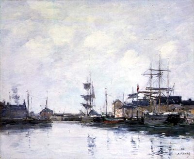 Het Bekken bij Fecamp door Eugene Louis Boudin