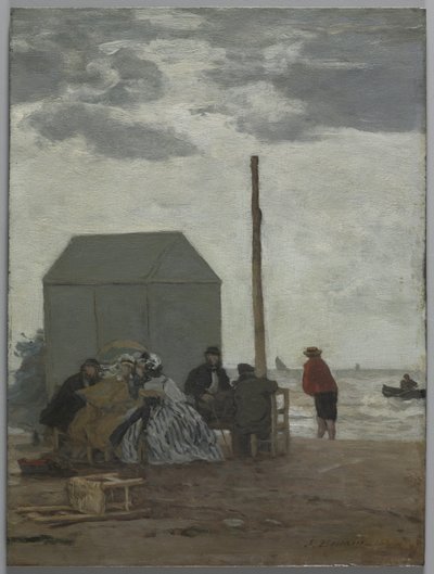 Het strand van Deauville door Eugene Louis Boudin