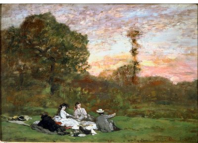 De lunch op het gras door Eugene Louis Boudin