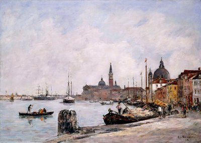De kade op Giudecca, Venetië, 1895 door Eugene Louis Boudin