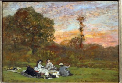 Het ontbijt op het gras door Eugene Louis Boudin