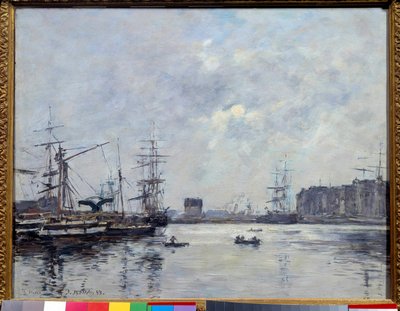 De haven van Le Havre, bassin van de bar door Eugene Louis Boudin