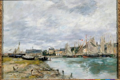 De haven van Trouville door Eugene Louis Boudin