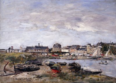 Trouville: Uitzicht richting Deauville op marktdag door Eugene Louis Boudin