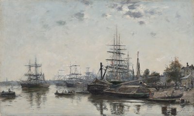 Uitzicht op Bordeaux, vanaf de Quai des Chartrons door Eugene Louis Boudin