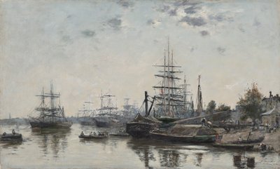 Uitzicht op Bordeaux, vanaf de Quai des Chartrons door Eugene Louis Boudin
