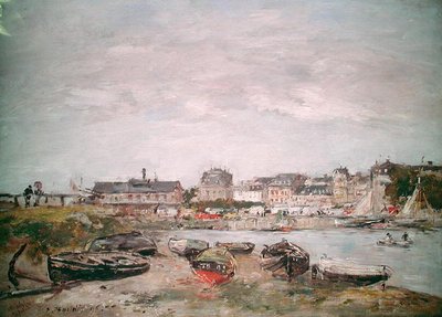 Uitzicht op de Haven, Trouville door Eugene Louis Boudin