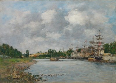 Uitzicht op de haven van Saint-Valéry-sur-Somme, 1891 door Eugene Louis Boudin