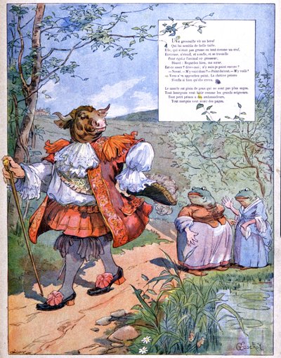 De Kikker die zo Groot als de Os Wilde Worden, c. 1900 door Eugene Louis Gillot