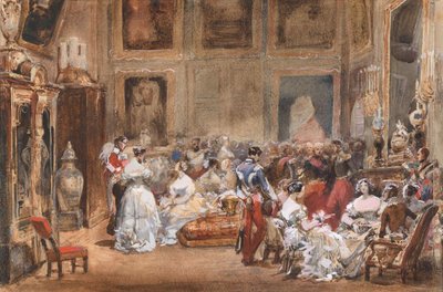 Een Soirée door Hertog van Orléans 1810-1842 in het Pavillon de Marsan door Eugene Louis Lami