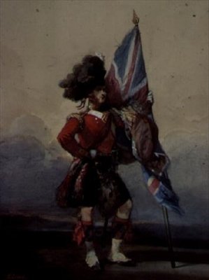 Een vaandrig van de 75e Highlanders door Eugene Louis Lami