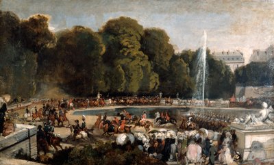 Intocht van de hertogin van Orléans in de tuin van Tuilerieën door Eugene Louis Lami