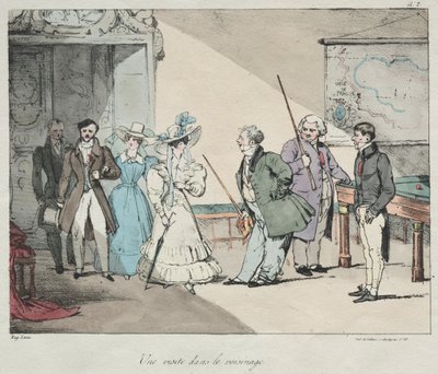 Leven van het Kasteel: Een bezoek in de buurt, 1828 door Eugene Louis Lami