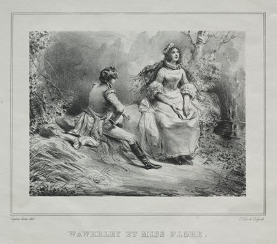 Schilderachtige uitzichten van Schotland: Waverly en Miss Flora, 1825-1828 door Eugene Louis Lami