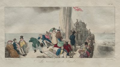 Souvenirs van Londen: Oversteken op de Veerboot, 1826 door Eugene Louis Lami