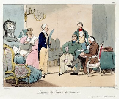 De aankomst van brieven en kranten door Eugene Louis Lami
