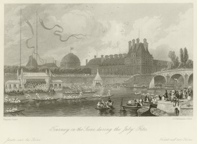 Tournay aan de Seine tijdens de Juli Feesten door Eugene Louis Lami