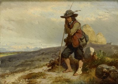 Een jonge herder door Eugene Modeste Edmond Lepoittevin