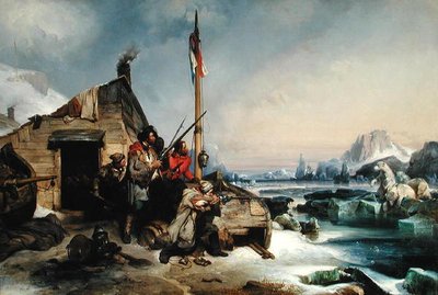 Overwintering van een team Nederlandse zeilers aan de oostkust van Nova Zembla, 1839 door Eugene Modeste Edmond Lepoittevin