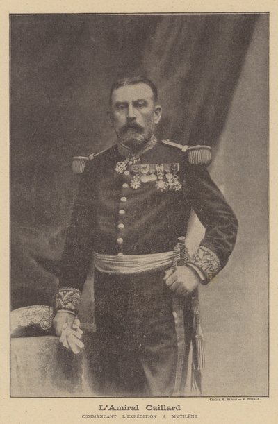 Admiraal Caillard, commandant van de Franse vloot bij Mytilene, Lesbos door Eugene Pirou