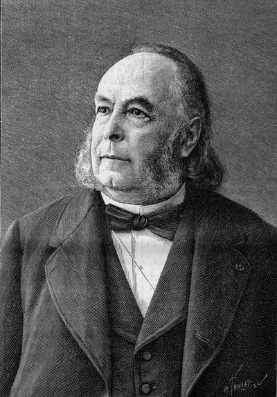 Portret van Edmond Fremy (1814-1894), Franse chemicus (van een foto door Eug. Pirou). Gravure in 