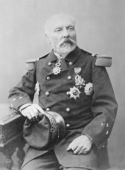Portret van Hyacinthe Laurent Théophile Aube door Eugene Pirou