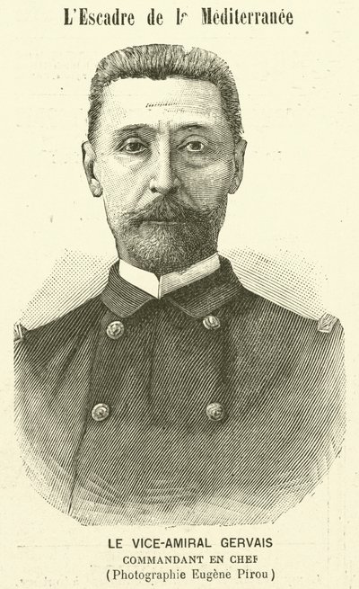 Vice-admiraal Gervais, commandant van de Franse Middellandse Zeevloot door Eugene Pirou