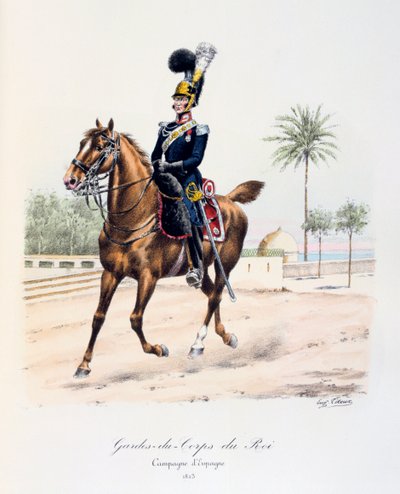 Gardes-du-Corps de Roi, Spaanse campagne, 1823, ca. 1814-1830 door Eugene Titeux