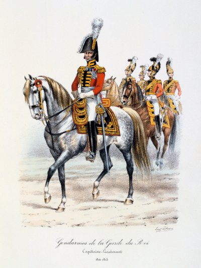 Gendarmes de la Garde du Roi, Capitaine-Lieutenant, 1814-15 door Eugene Titeux