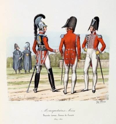 Mousquetaires Noirs, Grande Tenue en Tenue de Société, 1814-15 door Eugene Titeux
