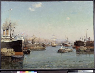 De haven van La Joliette door Eugene de Barberis