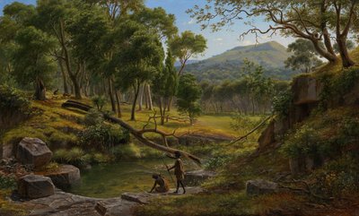 Warrenheip Hills bij Ballarat door Eugene von Guérard