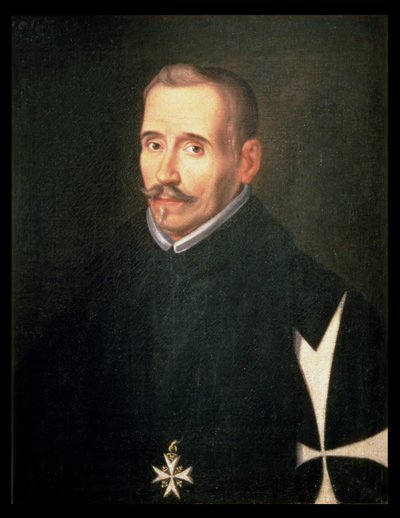 Portret van Lope Felix de Vega Carpio (1562-1635) c.1630 door Eugenio (attr. to) Caxes