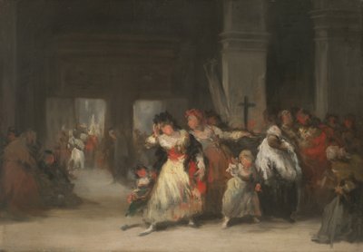 Binnen in de Kerk, c.1860-66 door Eugenio Lucas Velázquez