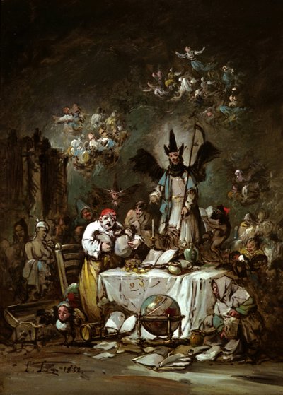 Allegorische gril. De hebzucht, 1852 door Eugenio Lucas Velázquez