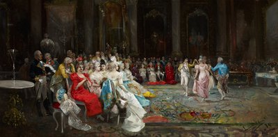 Dans in het paleis door Eugenio Lucas Villaamil
