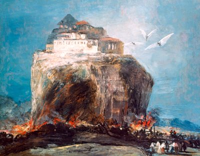 Stad op de Rots, c1878-1918 door Eugenio Lucas Villamil