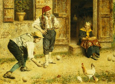 Een Spelletje Bocci door Eugenio Zampighi