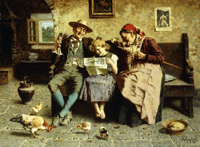 Het nieuws lezen door Eugenio Zampighi