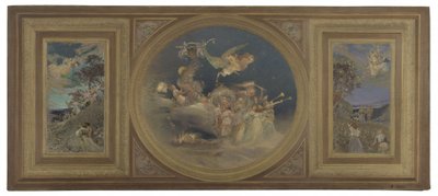 Schets voor de eetkamer van het Hôtel de Ville de Paris: Allegorisch plafond, ca. 1891 door Eugène Martial Simas