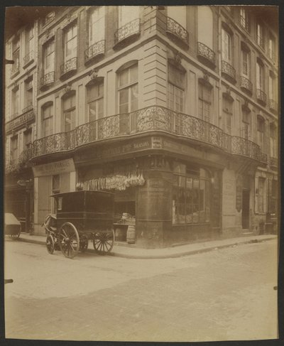 54 Rue Saint-Honoré en 1 Rue des Prouvaires, (1° Arr.) door Eugène Atget