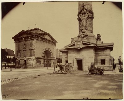 Voormalige Troonversperring (tolhuispaviljoen en -zuil) door Eugène Atget
